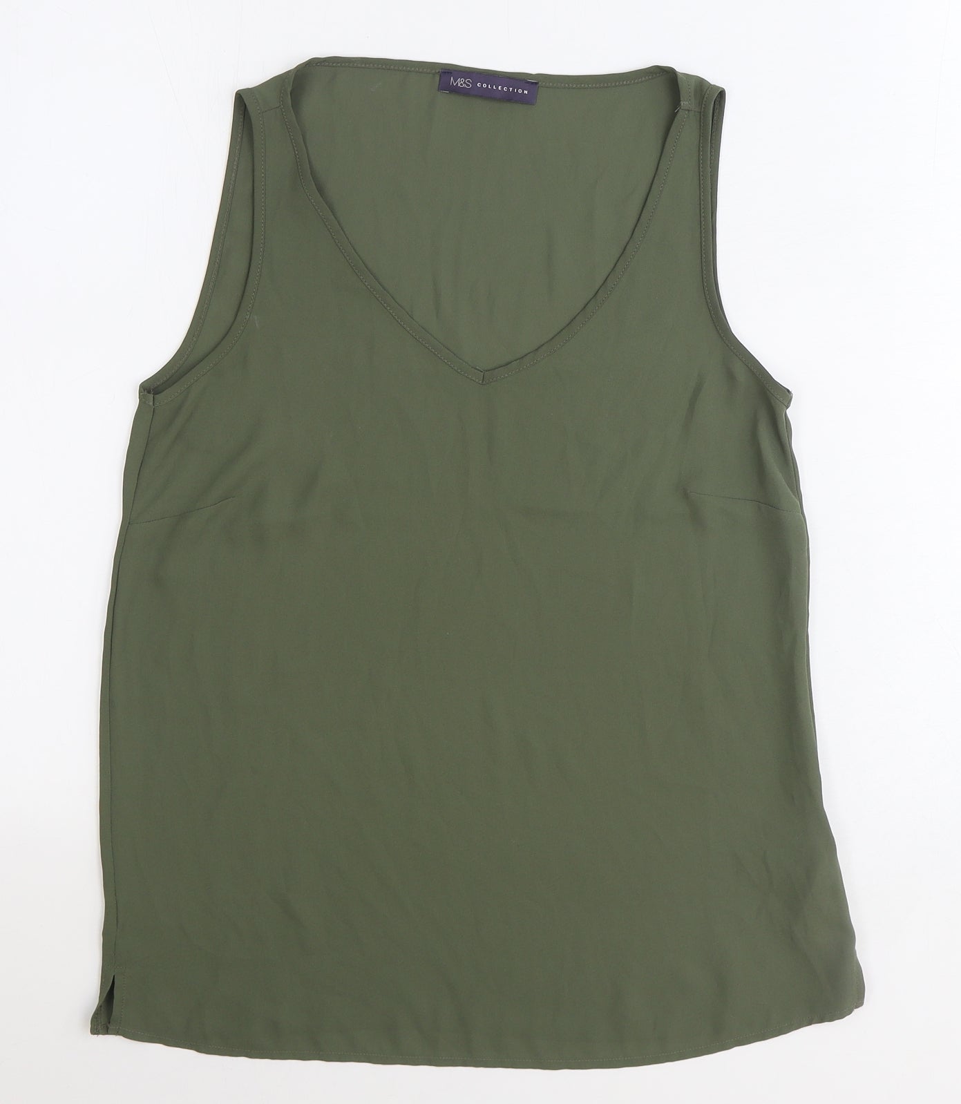 Womens UK Size 8 Marks and Spencer Green Basic Tank