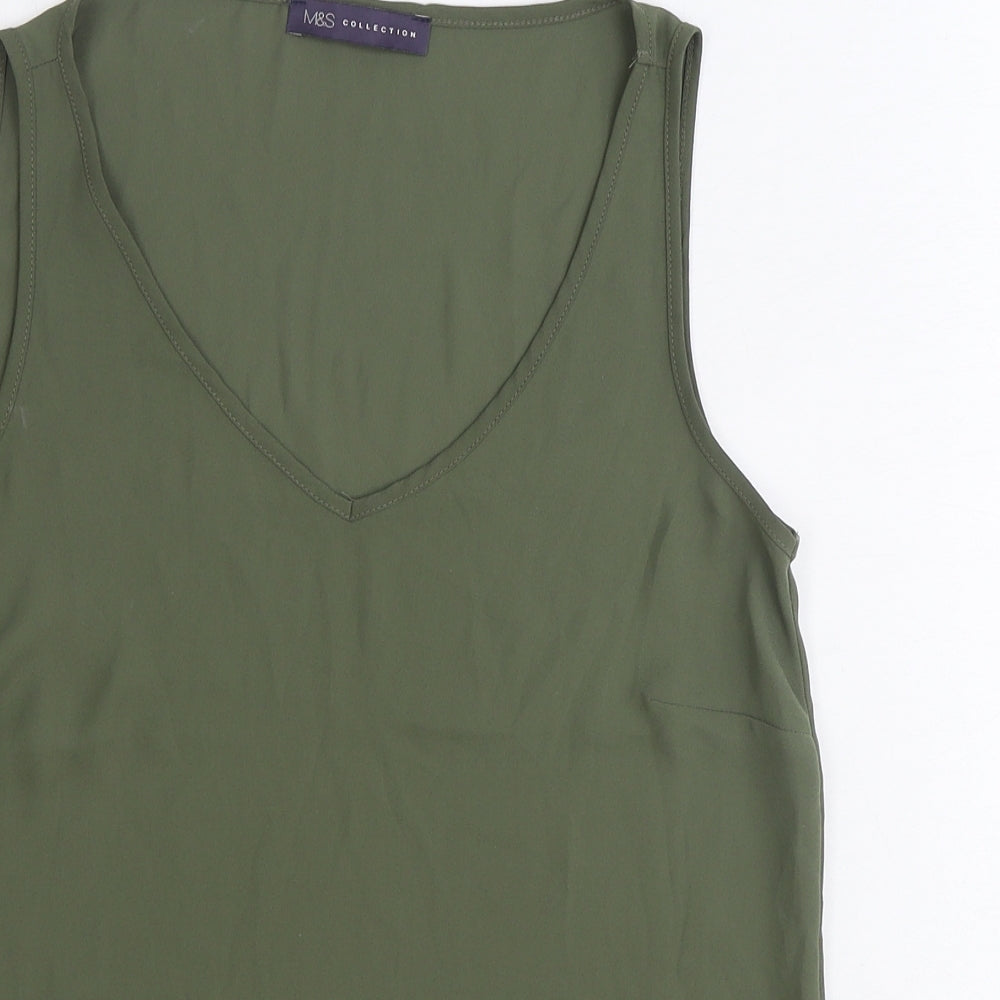 Womens UK Size 8 Marks and Spencer Green Basic Tank