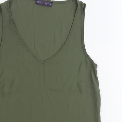 Womens UK Size 8 Marks and Spencer Green Basic Tank