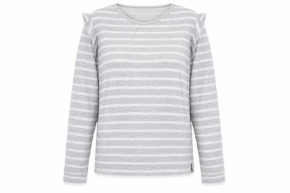 Papaya Womens Silver Striped Cotton Pullover Sweatshirt Size L Pullover