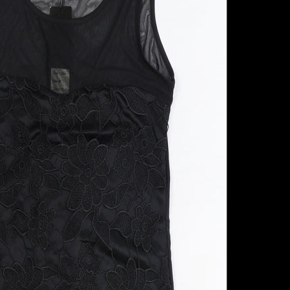 QED London Womens Black Polyester Shift Size M Scoop Neck Pullover