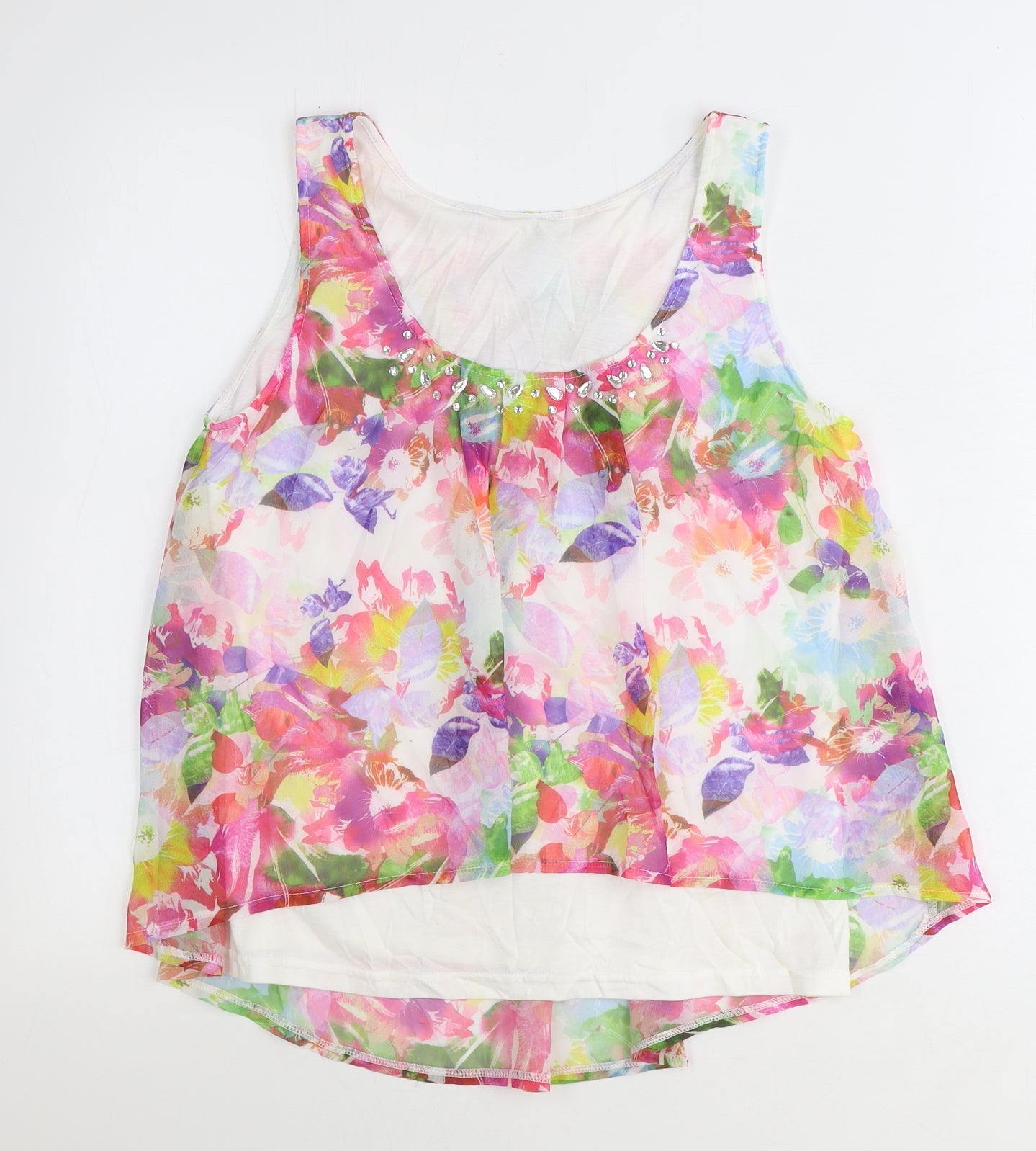 Womens UK Size L Preworn Multicoloured Basic Tank