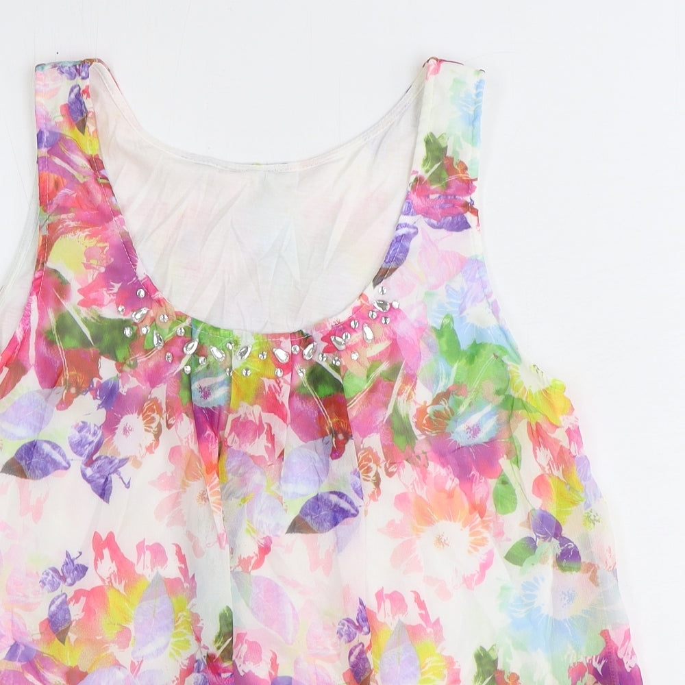 Womens UK Size L Preworn Multicoloured Basic Tank