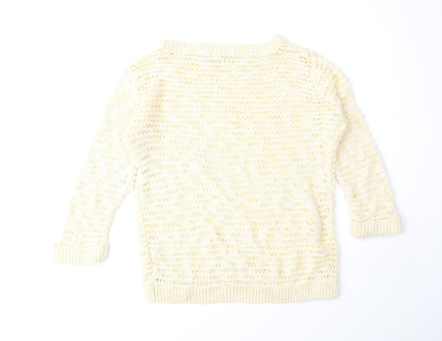 George Womens Yellow Round Neck Acrylic Pullover Jumper Size 10