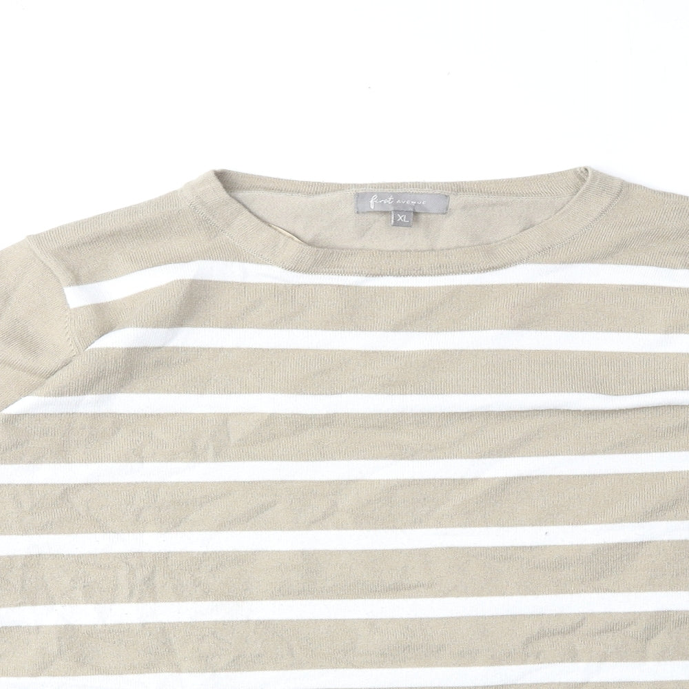 Womens UK Size XL First Avenue Beige Pullover Jumper