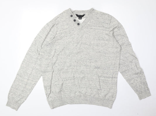 Cedar Wood State Mens Beige Round Neck Cotton Pullover Jumper Size XL