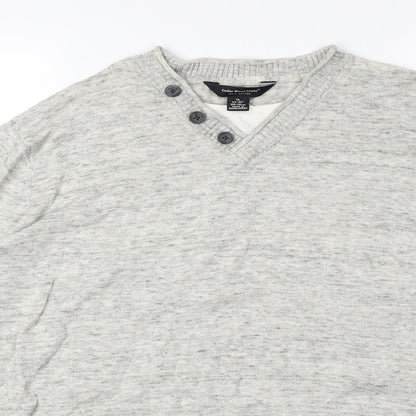 Cedar Wood State Mens Beige Round Neck Cotton Pullover Jumper Size XL