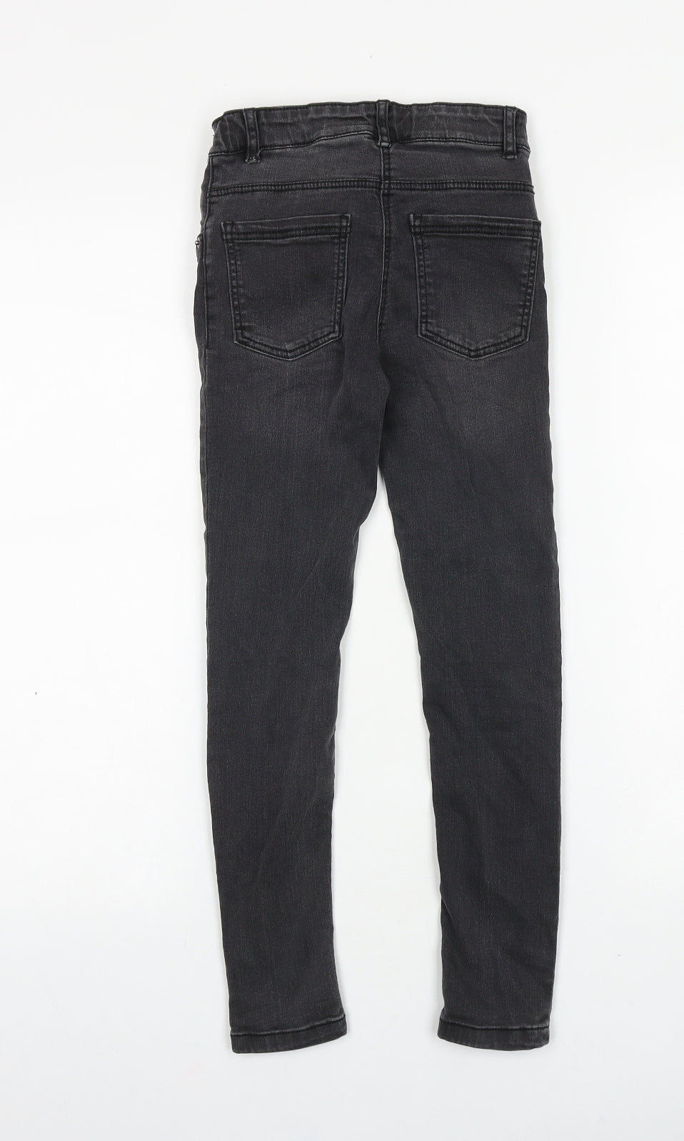 TU Girls Grey 100% Cotton Skinny Jeans Size 9 Years Regular Zip