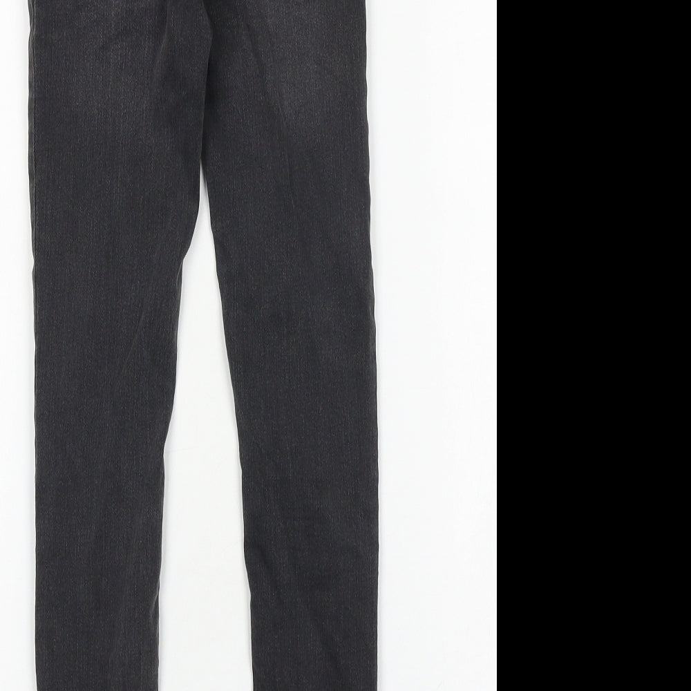 TU Girls Grey 100% Cotton Skinny Jeans Size 9 Years Regular Zip