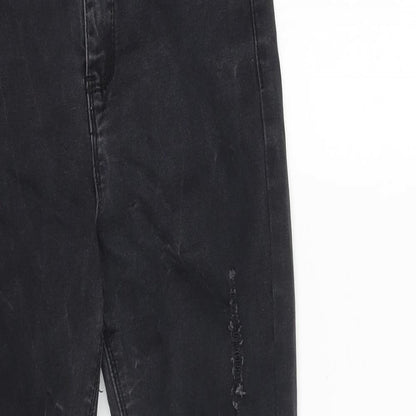 Missguided Womens Black Cotton Skinny Jeans Size 6 L25 in Regular Zip