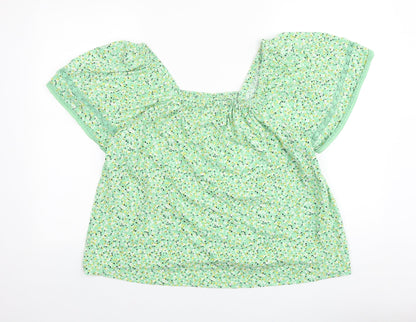 Womens UK Size 16 Marks and Spencer Green Cropped Blouse