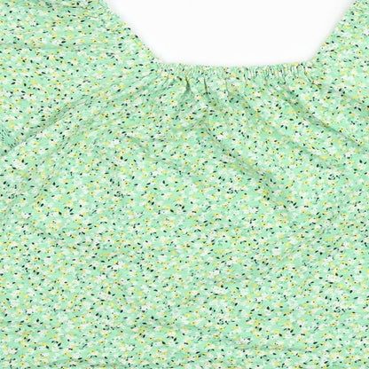 Womens UK Size 16 Marks and Spencer Green Cropped Blouse