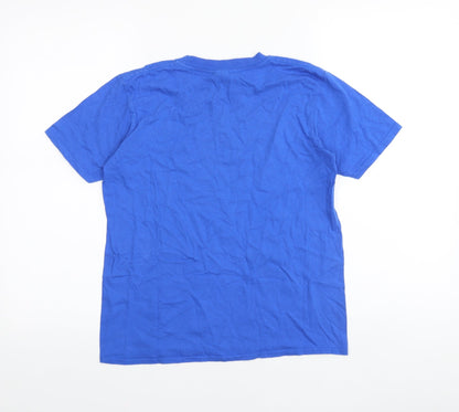 Gildan Boys Blue 100% Cotton Basic T-Shirt Size 13-14 Years Round Neck Pullover - Ben Stokes