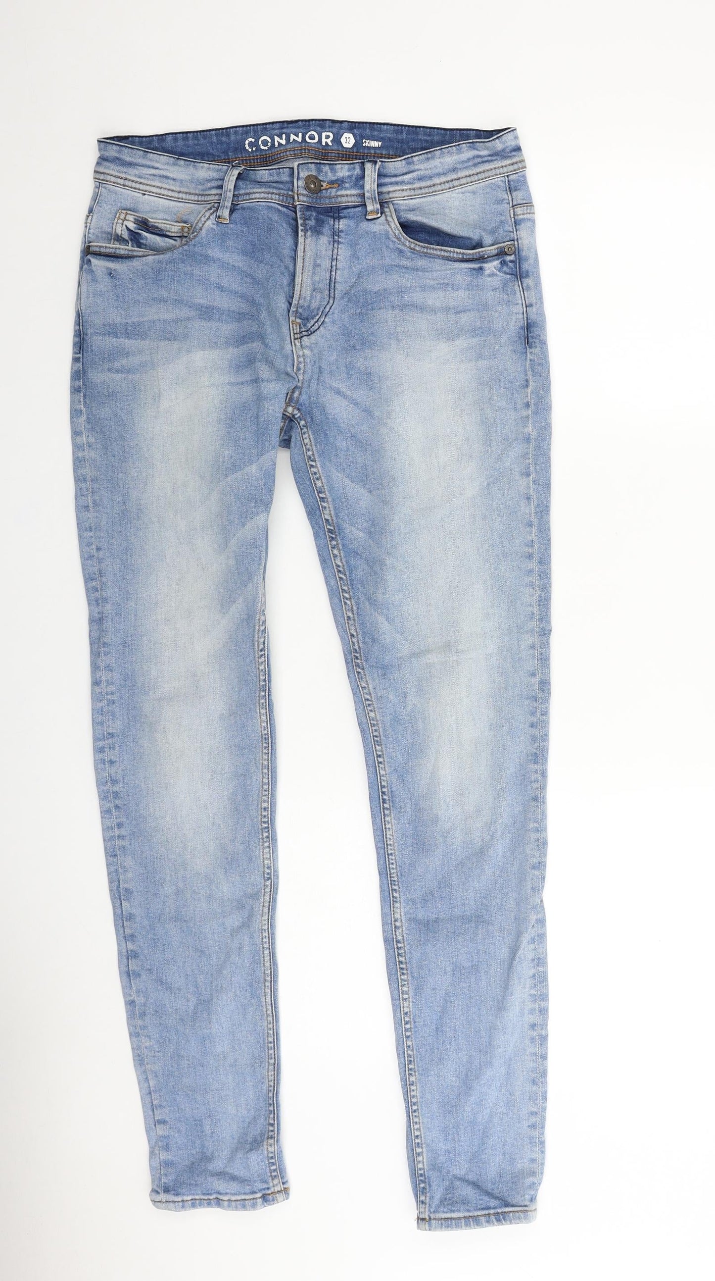 Connor Womens Blue Cotton Skinny Jeans Size 32 in L29 in Regular Zip