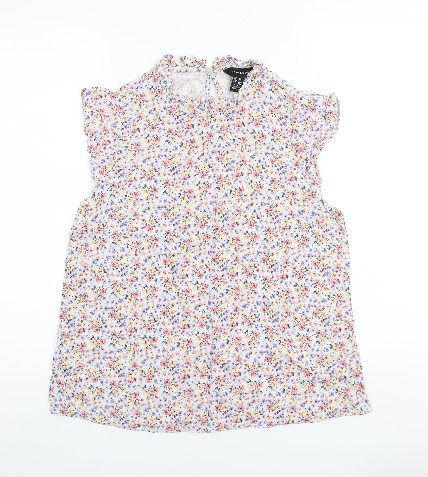 Womens UK Size 10 New Look Multicoloured Basic Blouse