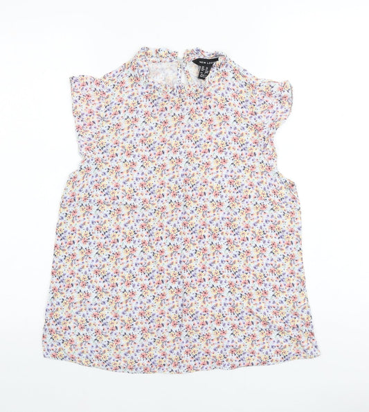 Womens UK Size 10 New Look Multicoloured Basic Blouse