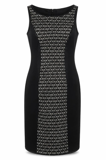 Coast Womens Black Polyester Sheath Size 14 Boat Neck Zip