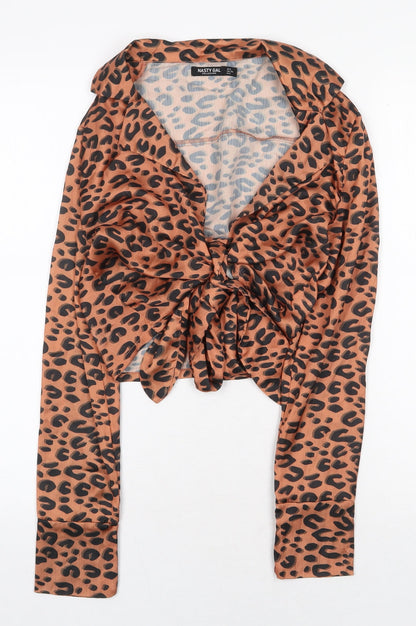 Womens UK Size 6 Nasty Gal Orange Basic Blouse
