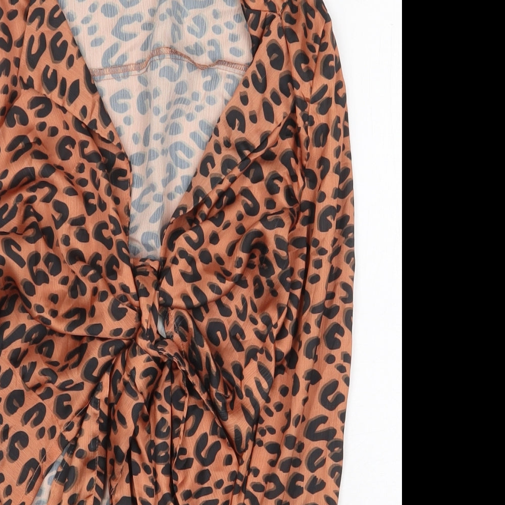 Womens UK Size 6 Nasty Gal Orange Basic Blouse