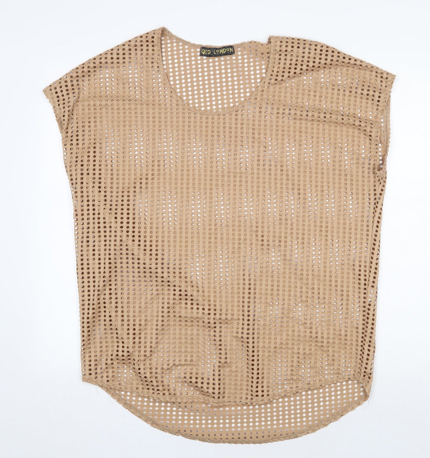 Womens UK Size L QED London Beige Basic Blouse