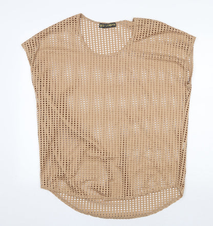 Womens UK Size L QED London Beige Basic Blouse