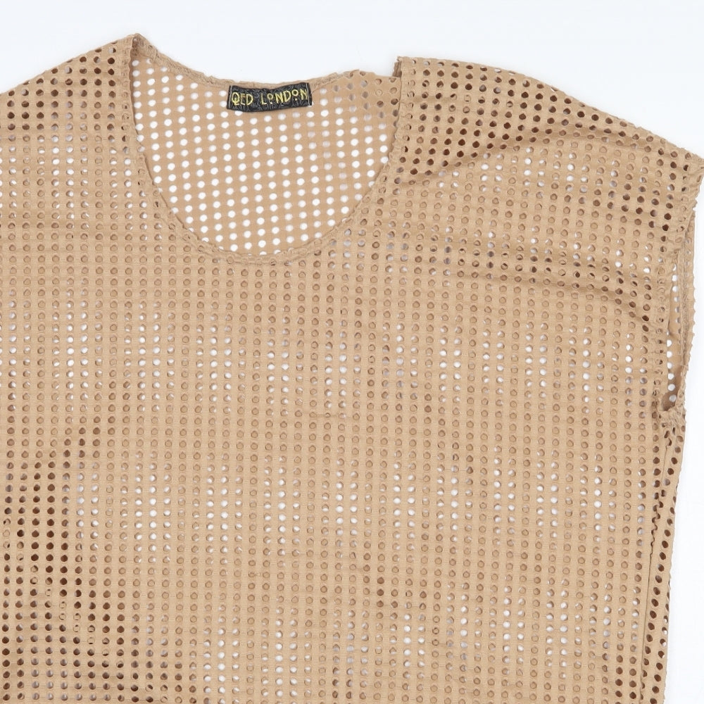 Womens UK Size L QED London Beige Basic Blouse