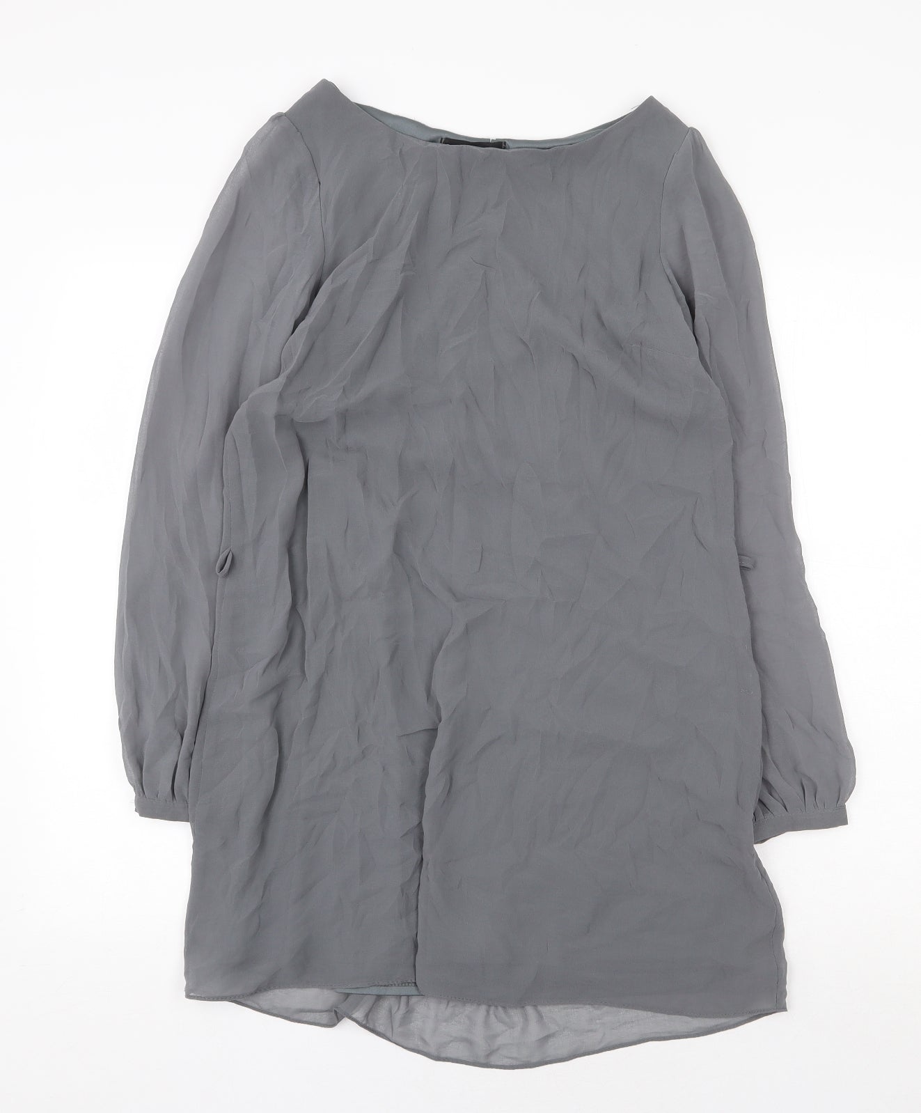 Atmosphere Womens Grey Polyester Shift Size 10 Boat Neck Pullover