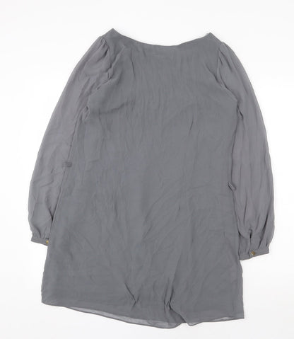 Atmosphere Womens Grey Polyester Shift Size 10 Boat Neck Pullover