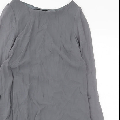Atmosphere Womens Grey Polyester Shift Size 10 Boat Neck Pullover
