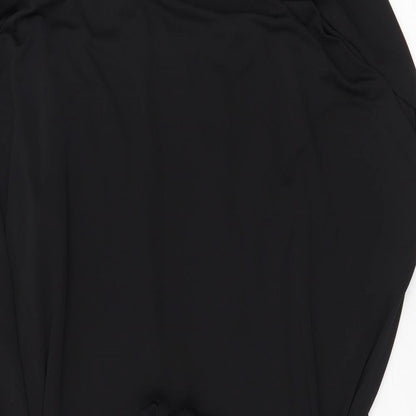 Marks and Spencer Womens Black Polyester Shift Size 10 Boat Neck Tie