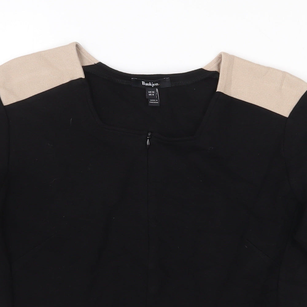Womens UK Size 12 Baukjen Black Basic T-Shirt