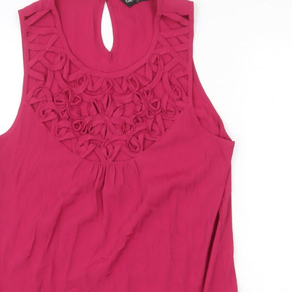 Womens UK Size 10 Miss Selfridge Pink Basic Tank