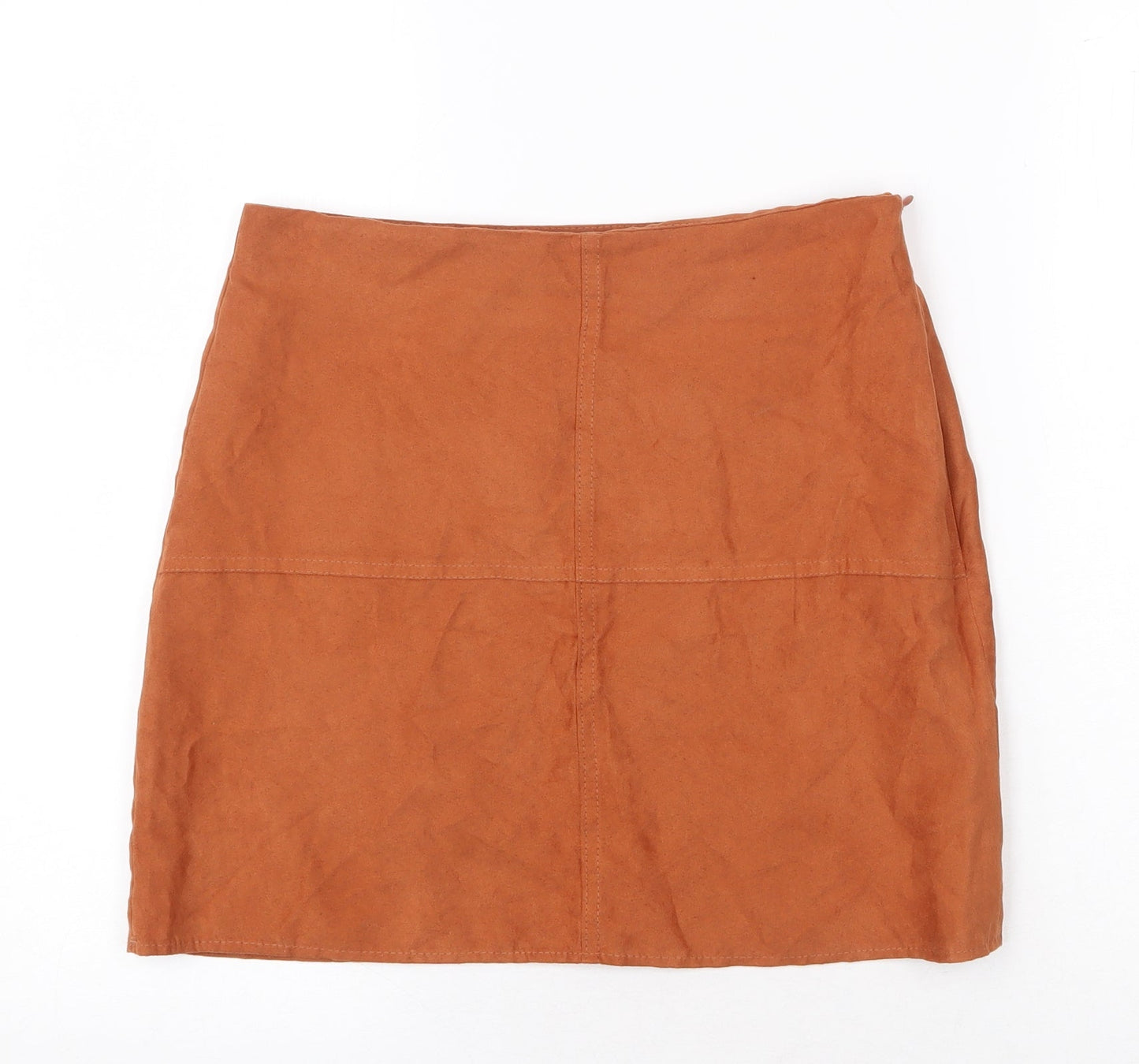 Atmosphere Womens Brown Polyester Mini Skirt Size 10 Zip