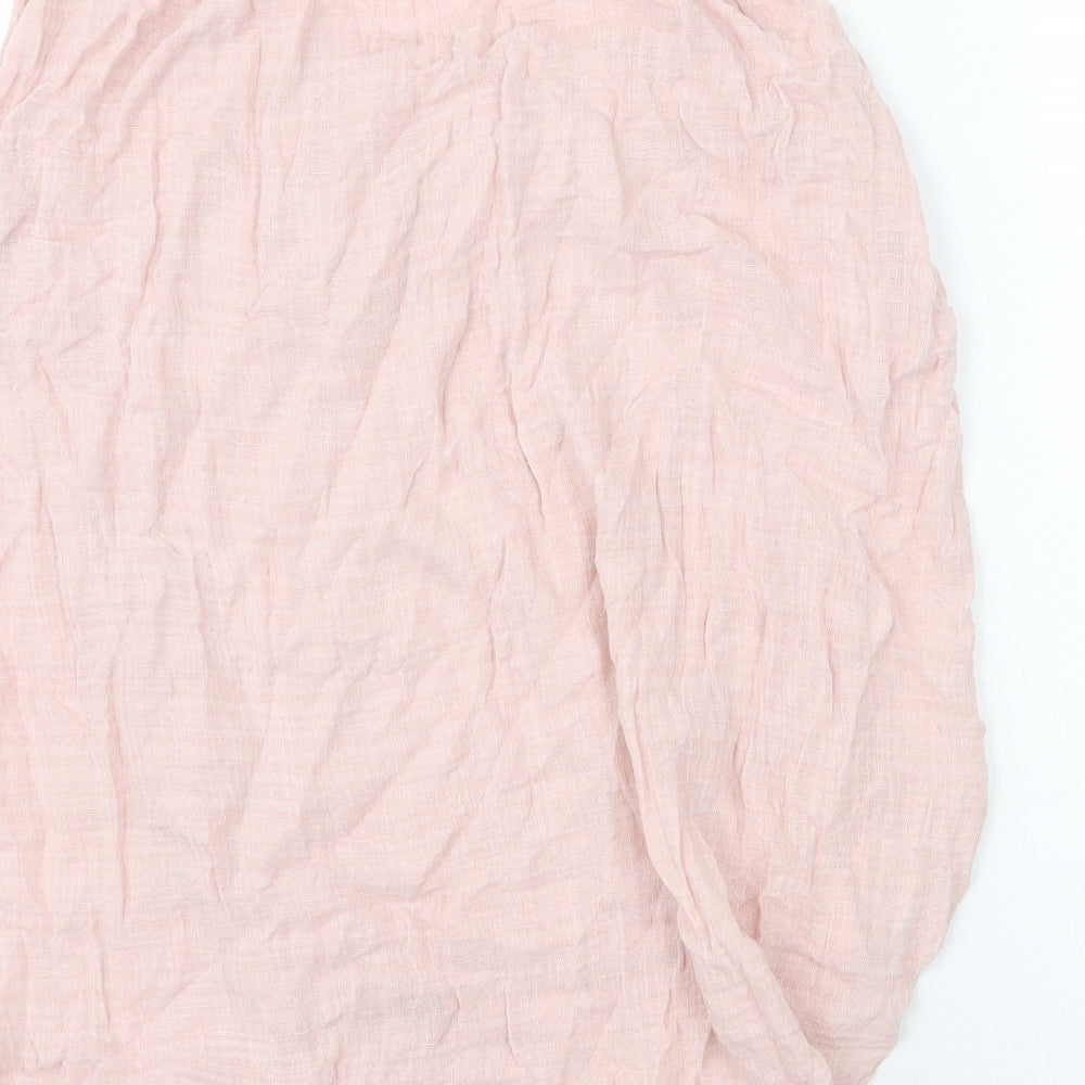 Womens UK Size 8 Preworn Pink Tunic Blouse