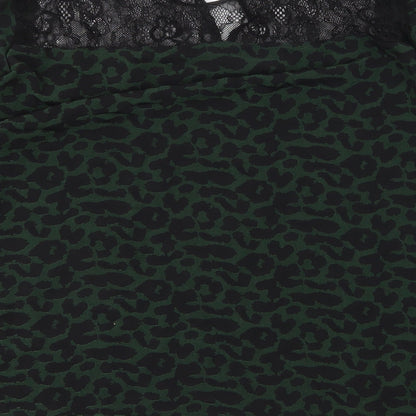 Womens UK Size L Preworn Green Basic Blouse