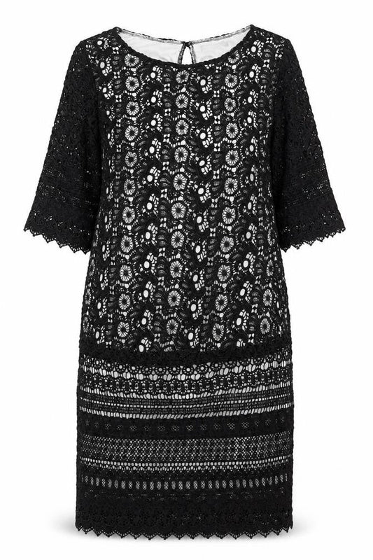 South Womens Black Cotton Sheath Size 12 Boat Neck Button