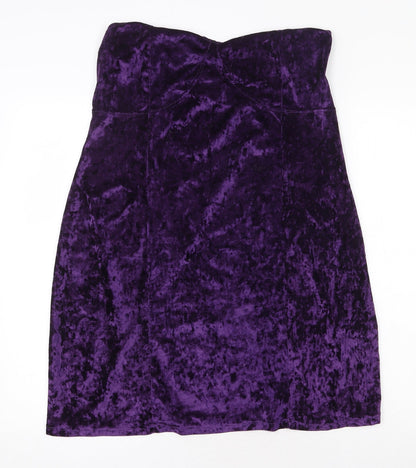 ASOS Womens Purple Polyester Mini Size 14 Off the Shoulder Pullover