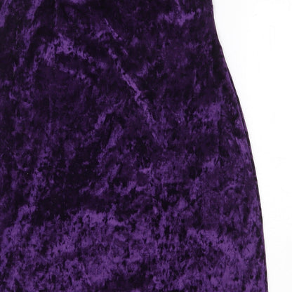 ASOS Womens Purple Polyester Mini Size 14 Off the Shoulder Pullover