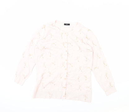 Womens UK Size 10 M&Co Pink Cardigan Jumper