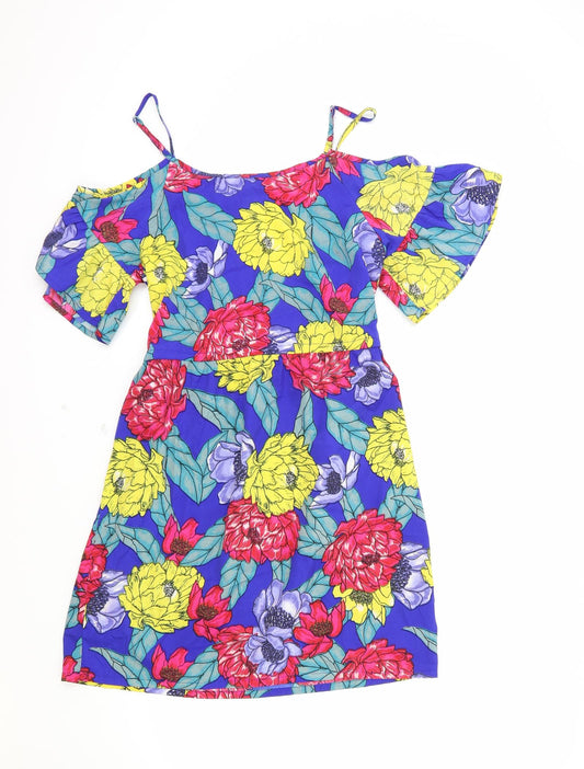 Atmosphere Womens Multicoloured Geometric Polyester A-Line Size 10 Scoop Neck Pullover