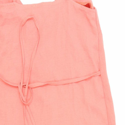 Primark Womens Pink Polyester Slip Dress Size 4 V-Neck Button
