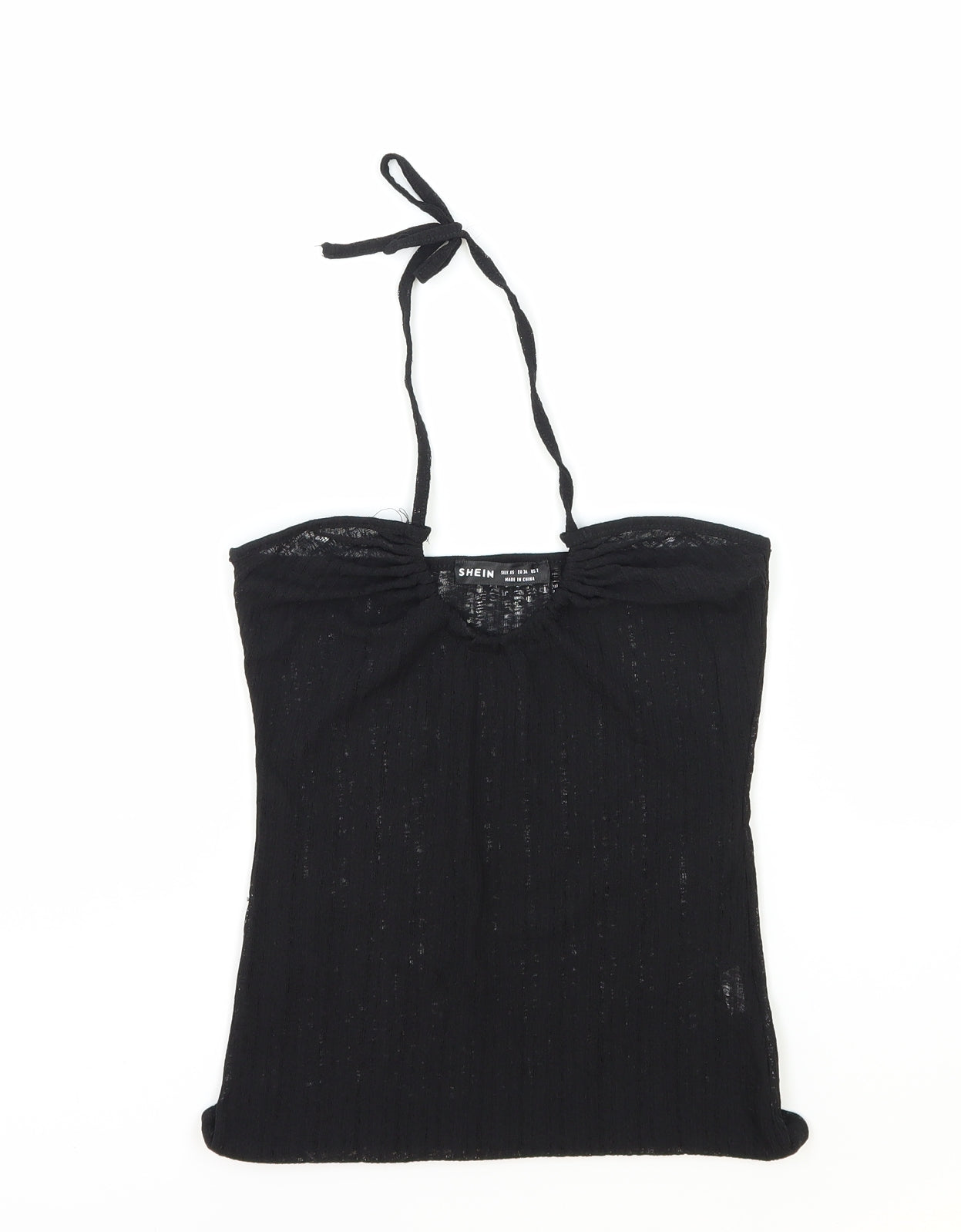 SheIn Womens Black Polyester Basic Tank Size XS Halter