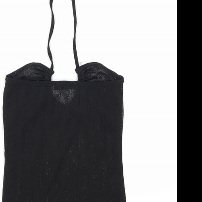 SheIn Womens Black Polyester Basic Tank Size XS Halter