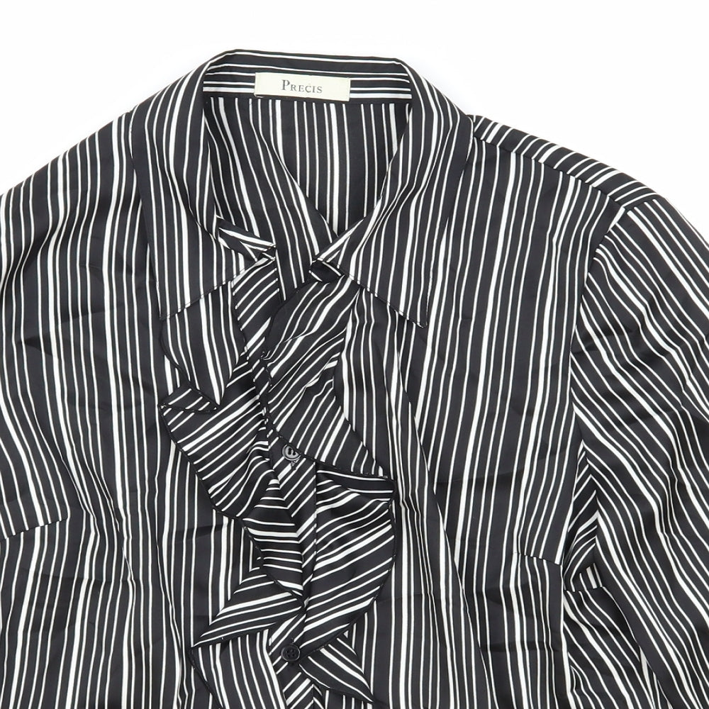 Womens UK Size 12 Precis Black Basic Blouse