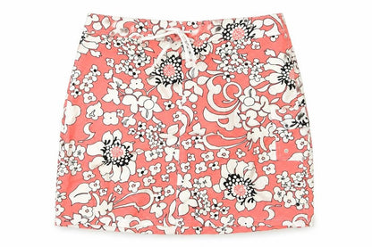 Denver Hayes Womens Pink Floral Polyester Mini Skirt Size L Drawstring