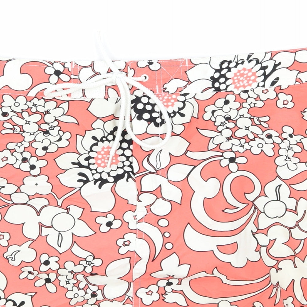 Denver Hayes Womens Pink Floral Polyester Mini Skirt Size L Drawstring