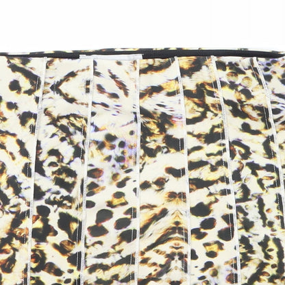 Zara Womens Multicoloured Animal Print Polyester Mini Skirt Size 4 - Leopard Print