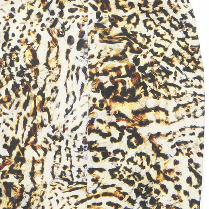 Zara Womens Multicoloured Animal Print Polyester Mini Skirt Size 4 - Leopard Print