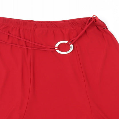Alust Womens Red Nylon A-Line Skirt Size XL