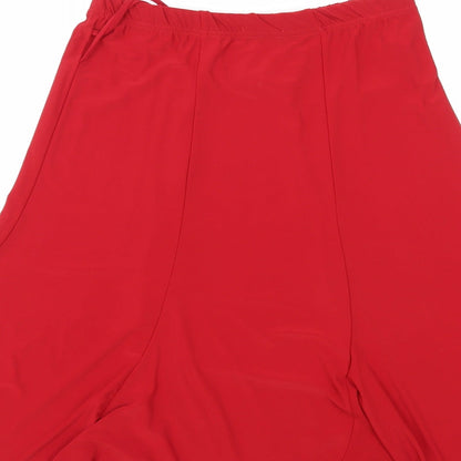 Alust Womens Red Nylon A-Line Skirt Size XL
